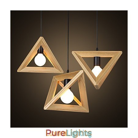 Designer Touch Decorative European Style Creative Country Restoring Ancient Ways Triangular Wood Box Droplight