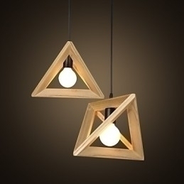 Designer Touch Decorative European Style Creative Country Restoring Ancient Ways Triangular Wood Box Droplight