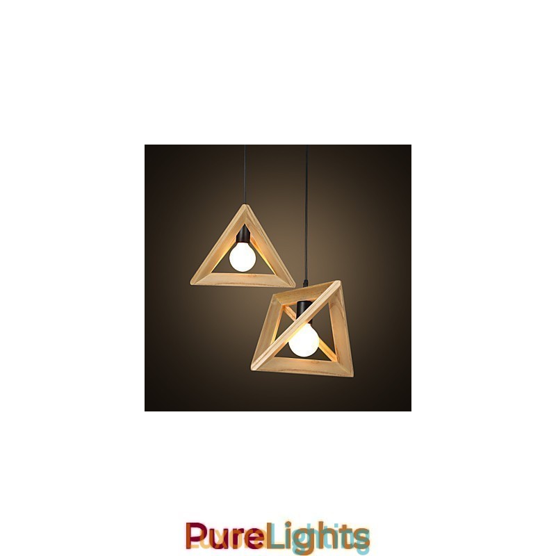 Designer Touch Decorative European Style Creative Country Restoring Ancient Ways Triangular Wood Box Droplight