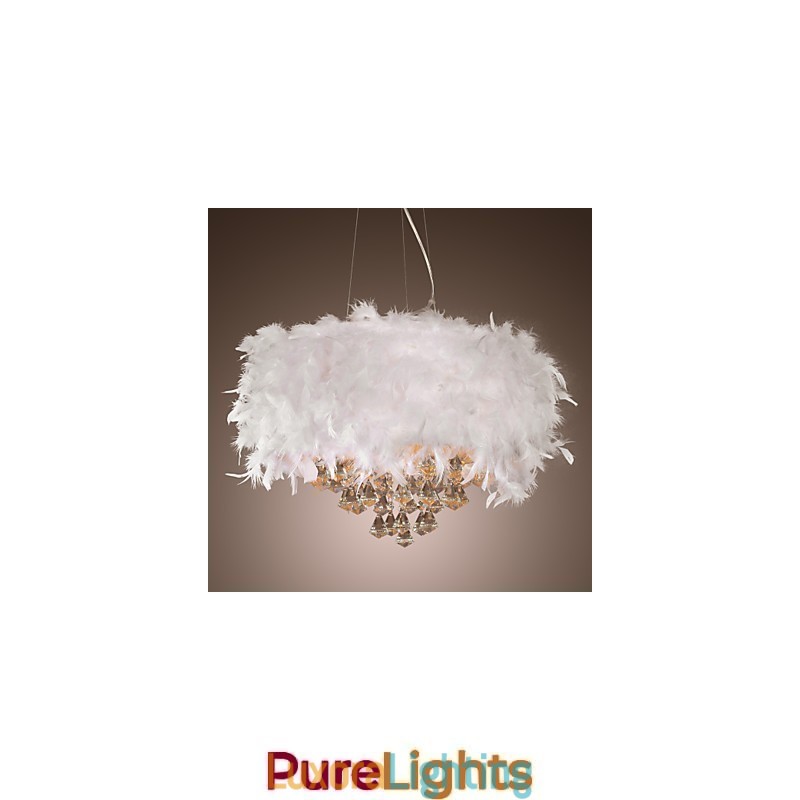 Designer Touch Decorative Modern Contemporary Drum Crystal Mini Style Electroplated Pendant Light