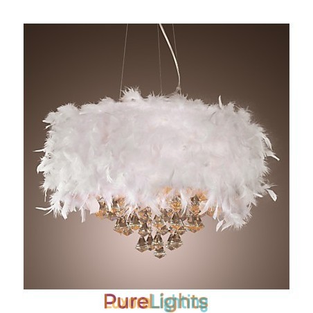 Designer Touch Decorative Modern Contemporary Drum Crystal Mini Style Electroplated Pendant Light