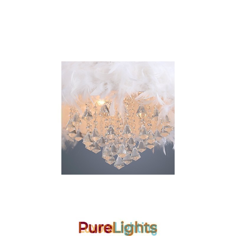 Designer Touch Decorative Modern Contemporary Drum Crystal Mini Style Electroplated Pendant Light