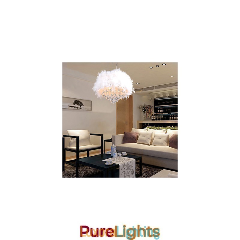 Designer Touch Decorative Modern Contemporary Drum Crystal Mini Style Electroplated Pendant Light