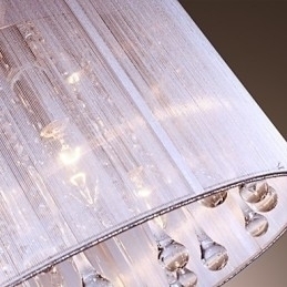 Designer Touch Decorative Modern Contemporary Drum Crystal Electroplated Metal Pendant Light