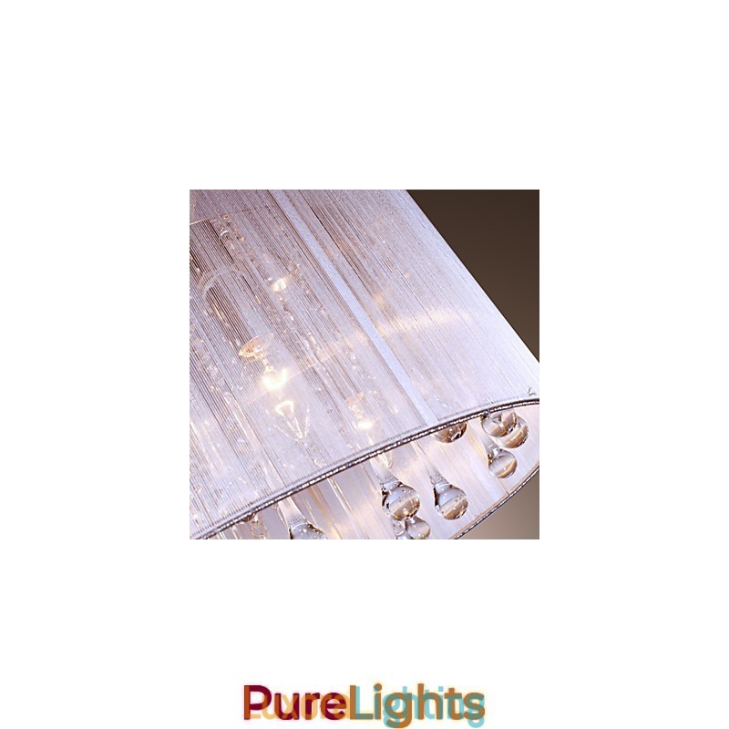 Designer Touch Decorative Modern Contemporary Drum Crystal Electroplated Metal Pendant Light