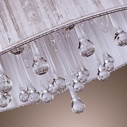 Designer Touch Decorative Modern Contemporary Drum Crystal Electroplated Metal Pendant Light