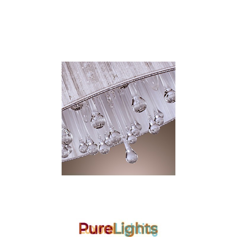 Designer Touch Decorative Modern Contemporary Drum Crystal Electroplated Metal Pendant Light