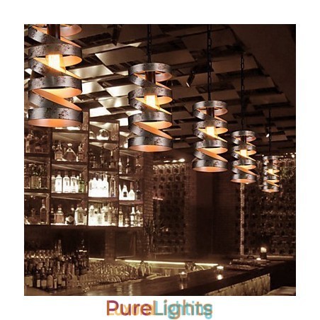 Designer Touch Decorative Pendant 1 Light Vintage Minimalist Iron Painting