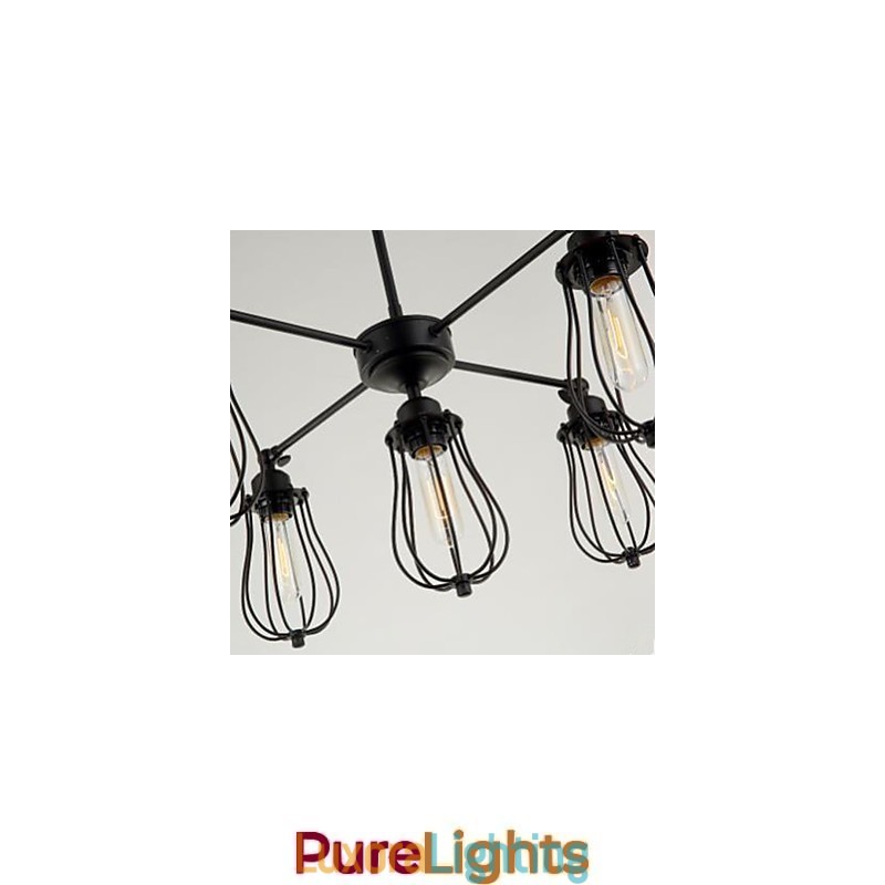 Designer Touch Decorative American Industrial Restoring Ancient Ways Wrought Iron Grapefruit 5 Head Droplight
