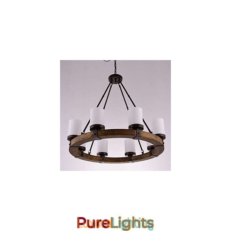 Designer Touch Decorative Vintage Old Wood Wooden Chandelier Do