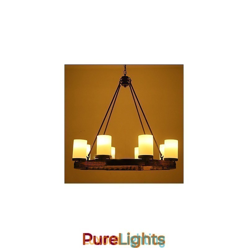 Designer Touch Decorative Vintage Old Wood Wooden Chandelier Do