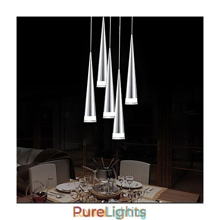 Designer Touch Decorative Modern Contemporary Chrome Metal Pendant Light