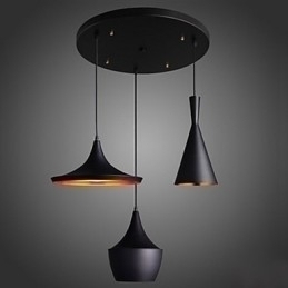 Designer Touch Decorative Streamlined Pendant Light in Black