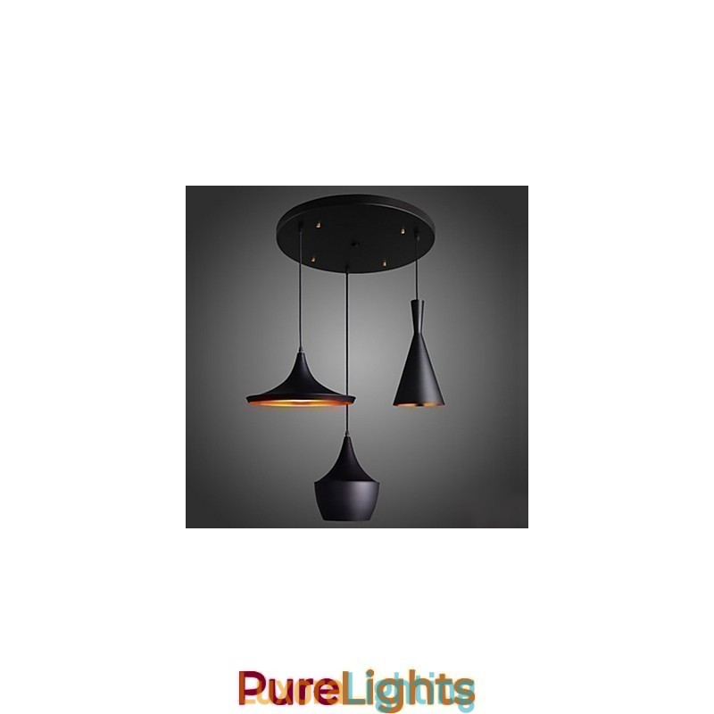 Designer Touch Decorative Streamlined Pendant Light in Black