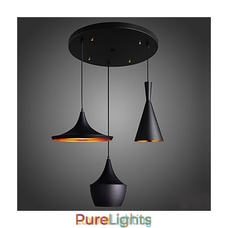 Designer Touch Decorative Streamlined Pendant Light in Black