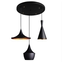 Designer Touch Decorative Streamlined Pendant Light in Black