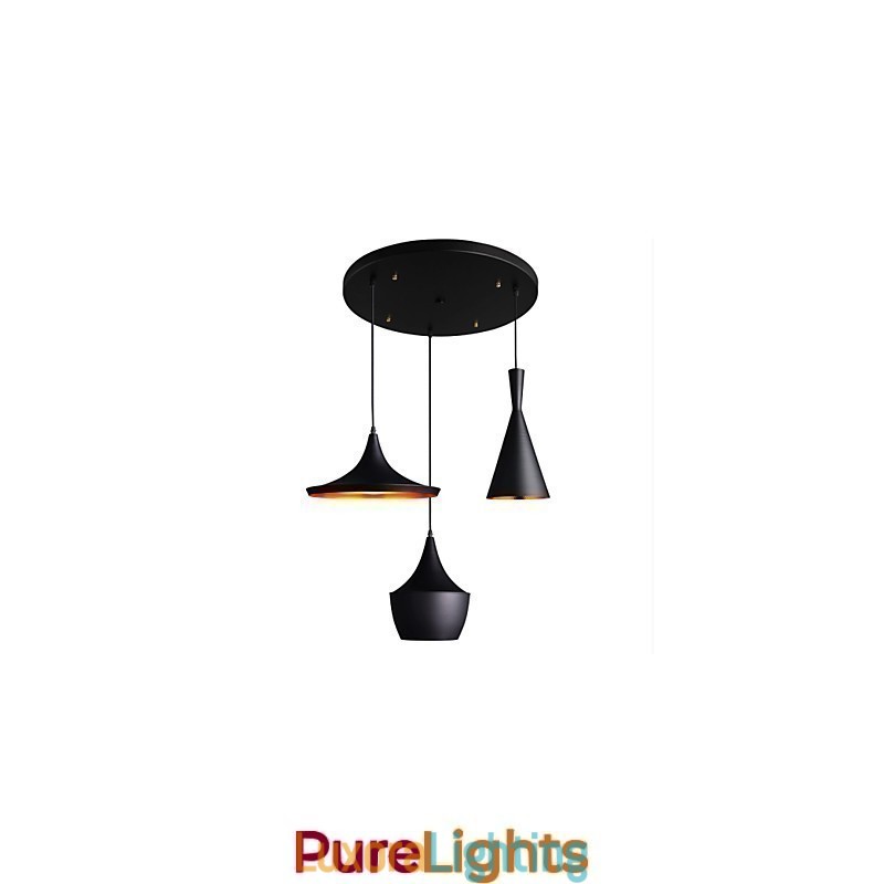 Designer Touch Decorative Streamlined Pendant Light in Black