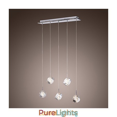 Designer Touch Decorative Modern Contemporary Island Crystal Chrome Pendant Light