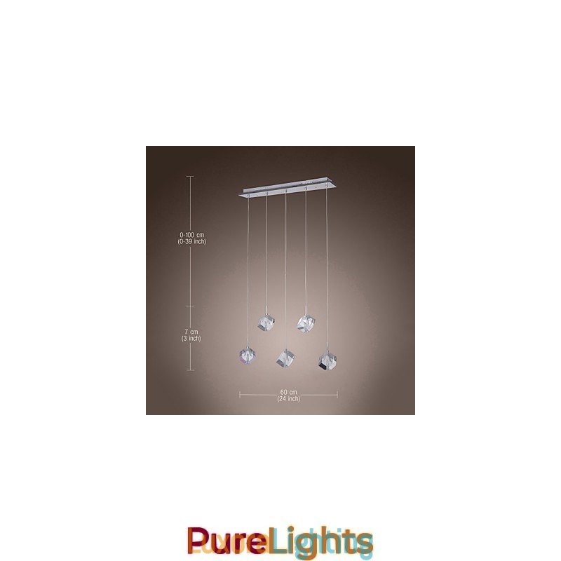 Designer Touch Decorative Modern Contemporary Island Crystal Chrome Pendant Light