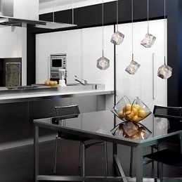 Designer Touch Decorative Modern Contemporary Island Crystal Chrome Pendant Light