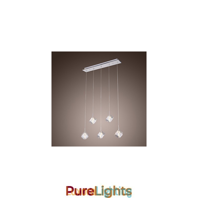 Designer Touch Decorative Modern Contemporary Island Crystal Chrome Pendant Light