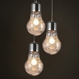Designer Touch Decorative Simple Ideas With A Large Light Bulb Glass Chandelier Droplight Lamp