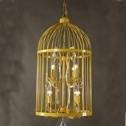 Designer Touch Decorative Vintage Iron Cage Staircase Lamp Chandelier Crystal A