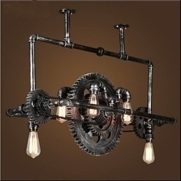 Designer Touch Decorative Iron Pipe Chandelier Industrial Wind gear Hanging Lamp