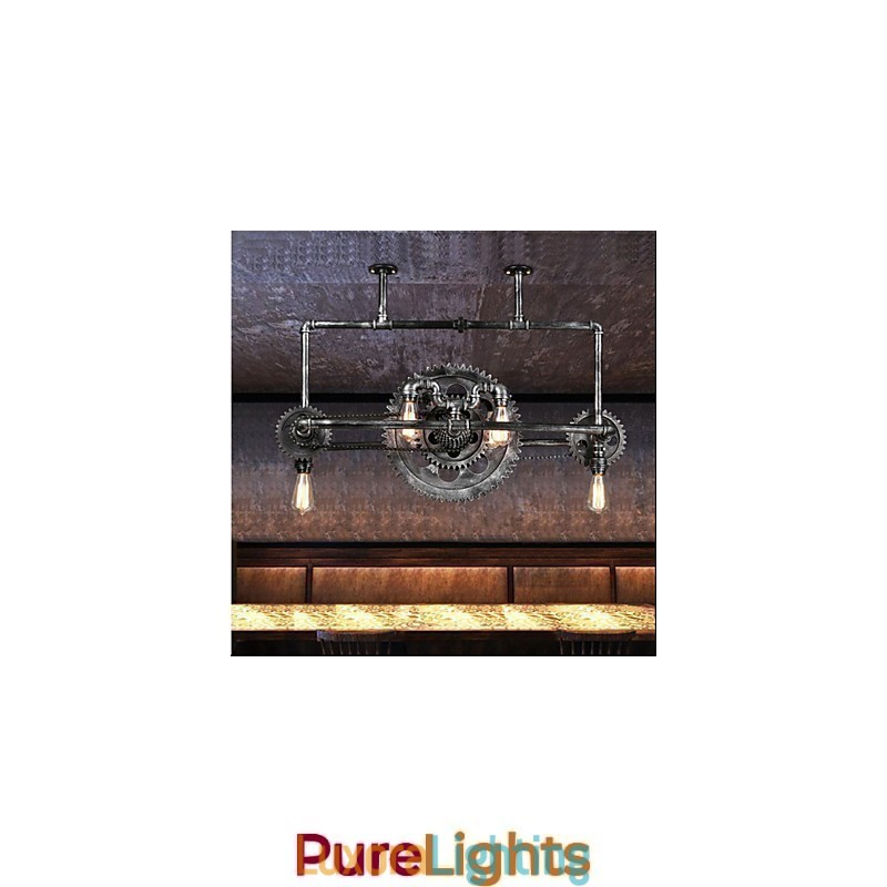 Designer Touch Decorative Iron Pipe Chandelier Industrial Wind gear Hanging Lamp