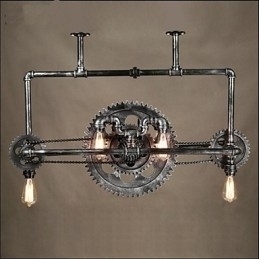 Designer Touch Decorative Iron Pipe Chandelier Industrial Wind gear Hanging Lamp