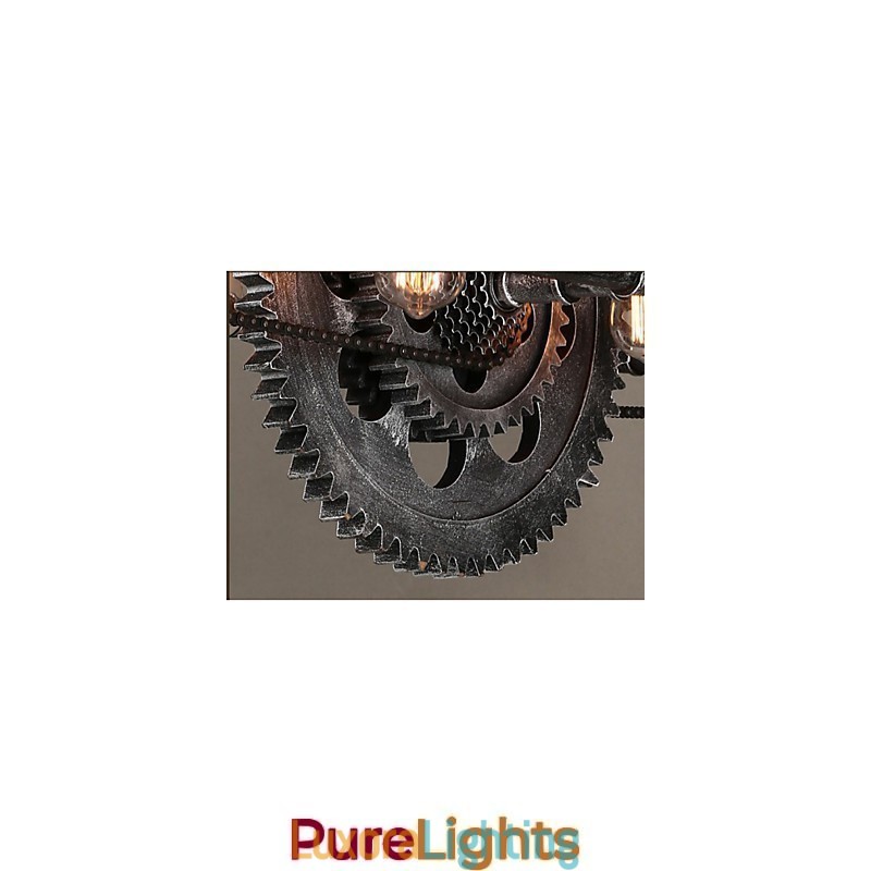 Designer Touch Decorative Iron Pipe Chandelier Industrial Wind gear Hanging Lamp