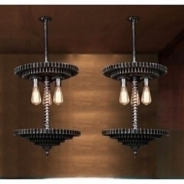 Designer Touch Decorative Vintage Lron Chandelier Chandelier Creative Mechanical Gear