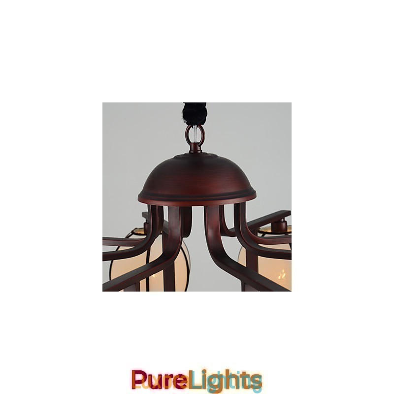 Designer Touch Decorative Rustic Lodge Vintage Mini Style Electroplated Metal Chandelier