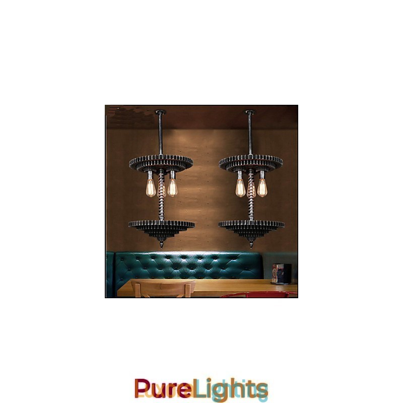 Designer Touch Decorative Vintage Lron Chandelier Chandelier Creative Mechanical Gear