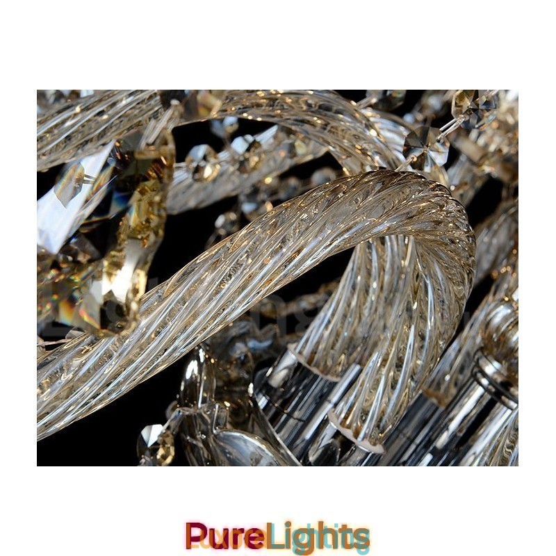 Designer Touch Decorative Retro Cognac Color K9 Crystal Modern Chandelier with 8 Lights