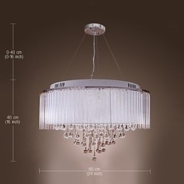 Designer Touch Decorative Modern Contemporary Drum Crystal Electroplated Pendant Light