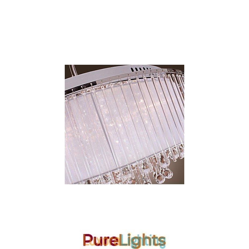 Designer Touch Decorative Modern Contemporary Drum Crystal Electroplated Pendant Light