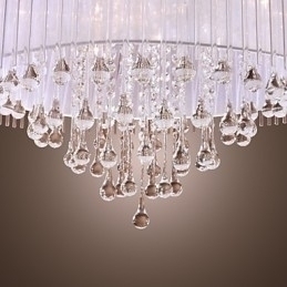 Designer Touch Decorative Modern Contemporary Drum Crystal Electroplated Pendant Light