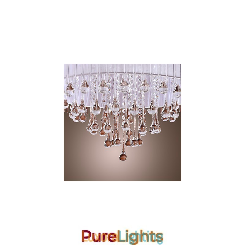 Designer Touch Decorative Modern Contemporary Drum Crystal Electroplated Pendant Light