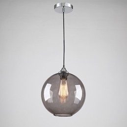 Designer Touch Decorative Modern Glass Pendant Light in Round Smoke grey Bubble Design