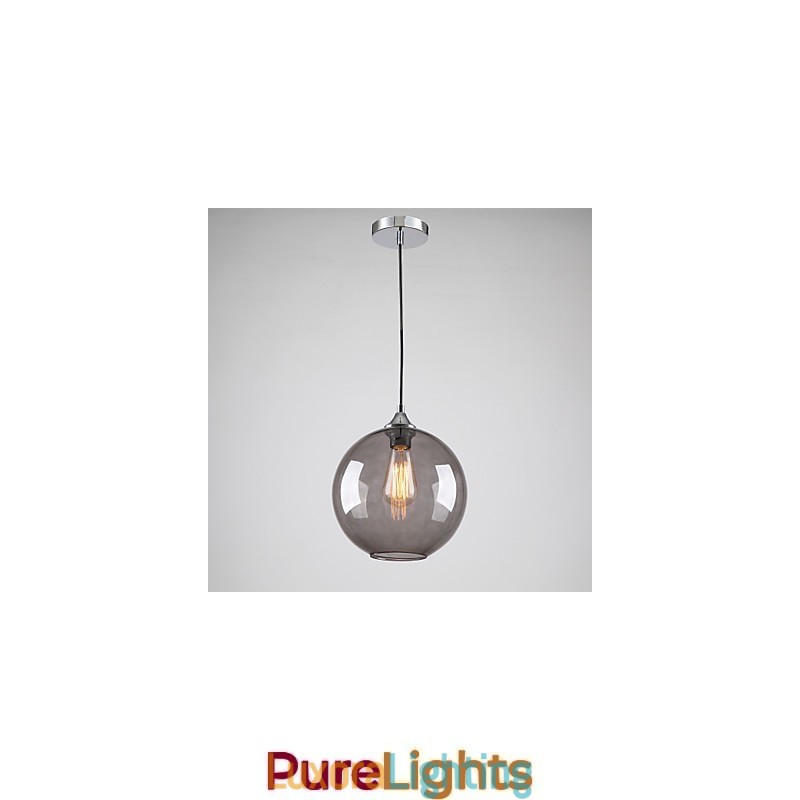 Designer Touch Decorative Modern Glass Pendant Light in Round Smoke grey Bubble Design