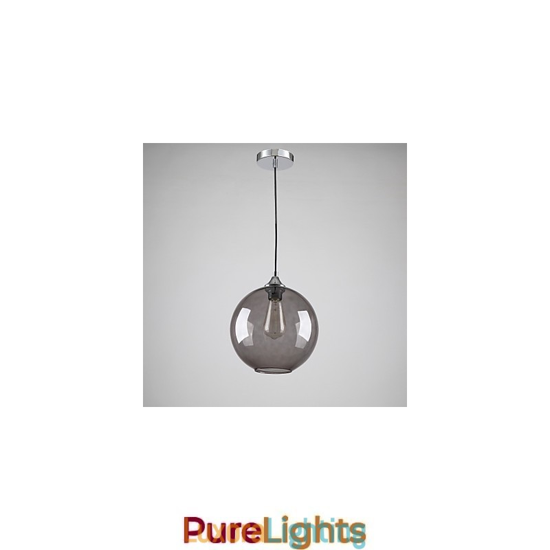Designer Touch Decorative Modern Glass Pendant Light in Round Smoke grey Bubble Design