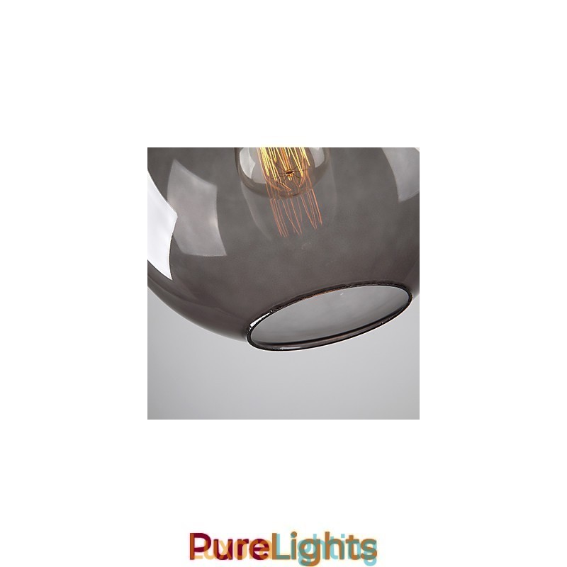Designer Touch Decorative Modern Glass Pendant Light in Round Smoke grey Bubble Design