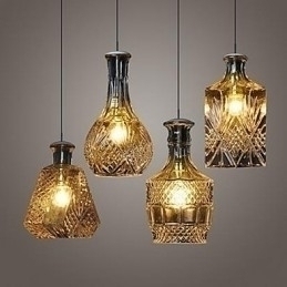 Designer Touch Decorative Crystal Glass Lamp 4Lights Shade Minimalist Bottle Lights