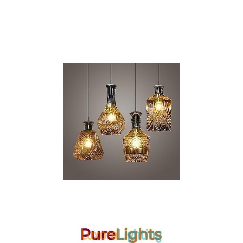 Designer Touch Decorative Crystal Glass Lamp 4Lights Shade Minimalist Bottle Lights