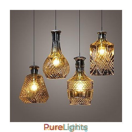 Designer Touch Decorative Crystal Glass Lamp 4Lights Shade Minimalist Bottle Lights