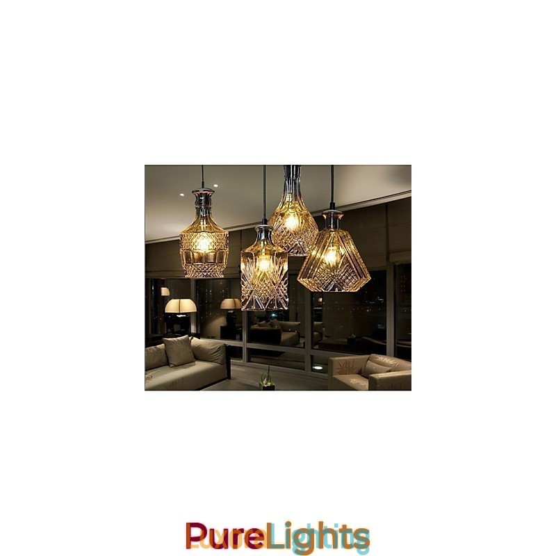 Designer Touch Decorative Crystal Glass Lamp 4Lights Shade Minimalist Bottle Lights