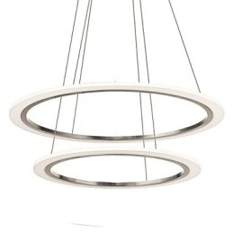 Designer Touch Decorative Acrylic Pendant Lamps Ceiling Hanging Chandelier Light Fixtures with 2 rings
