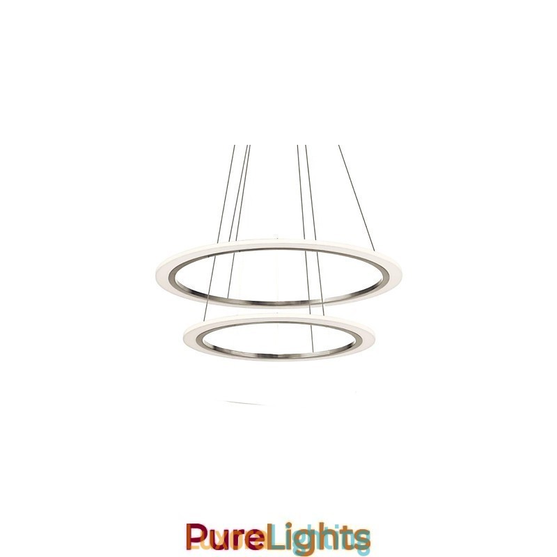 Designer Touch Decorative Acrylic Pendant Lamps Ceiling Hanging Chandelier Light Fixtures with 2 rings