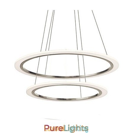 Designer Touch Decorative Acrylic Pendant Lamps Ceiling Hanging Chandelier Light Fixtures with 2 rings